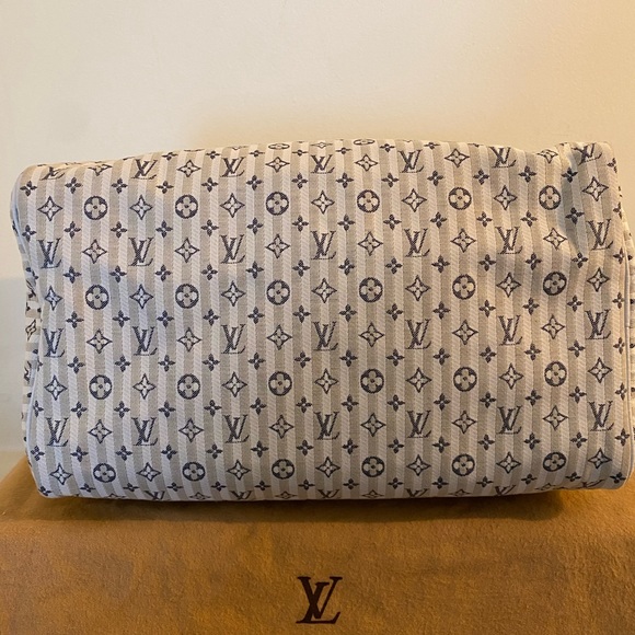 Louis Vuitton Croisette Speedy 30 Bleu Mini Lin Satchel - Picture 9 of 14